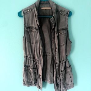 Max Jeans vintage/army-style open cardigan vest